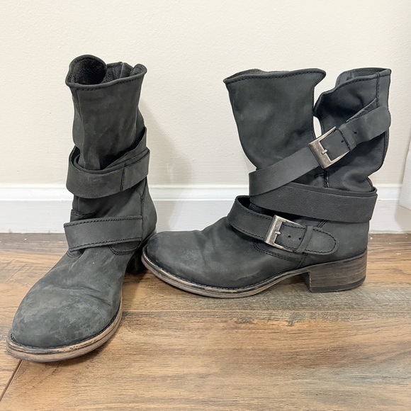 Steve Madden Shoes - Biker Chic moto black leather boots 7.5 Steve Madden Brewzzer mid-calf boots
